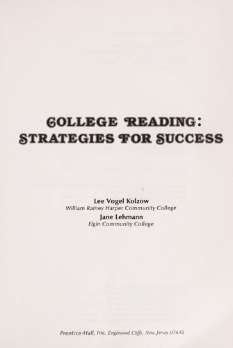 College reading, strategies for success