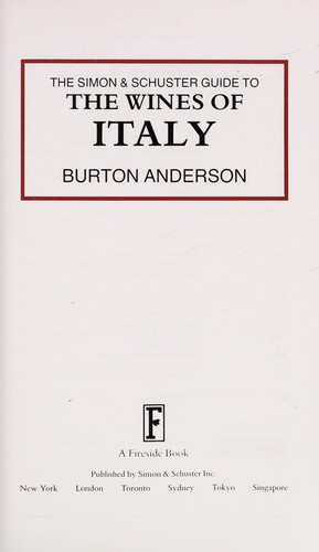 The Simon & Schuster guide to the wines of Italy
