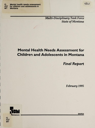 Mental health needs assessment for children and adolescents in Montana