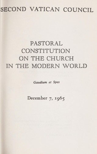 Pastoral constitution on the Church in the modern world