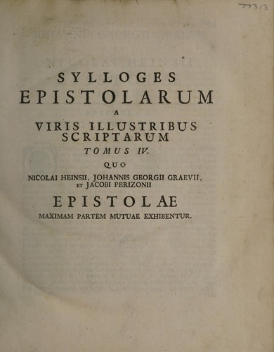 Sylloges epistolarum a viris illustribus scriptarum tomi quinque