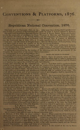 Conventions & platforms, 1876