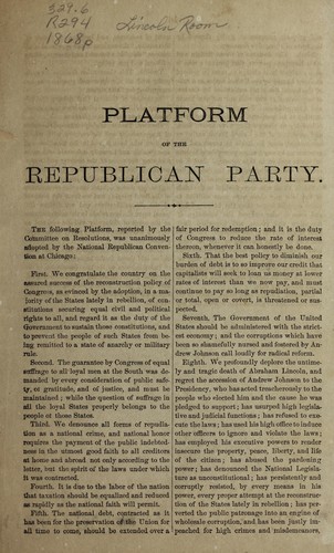 Platform of the Republican Party