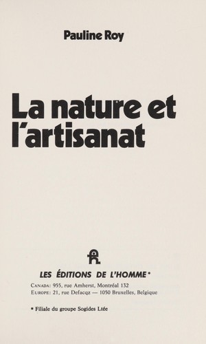 La nature et l'artisanat