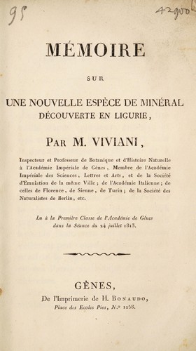 Mémoire sur une nouvelle espèce de minéral découverte en Ligurie