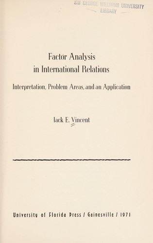 Factor analysis in international relations