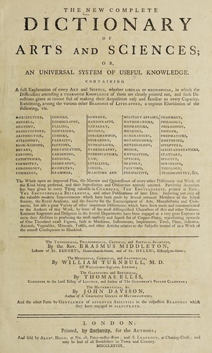 The new complete dictionary of arts and sciences; or, an universal system of useful knowledge. The theological, philosophical, critical, and poetical branches