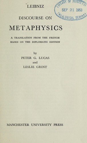 Discourse on metaphysics