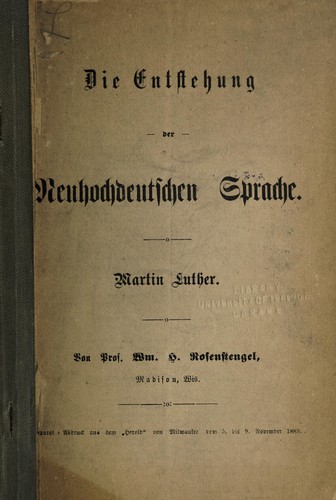 Die Entstehung der neuhochdeutschen Sprache, Martin Luther