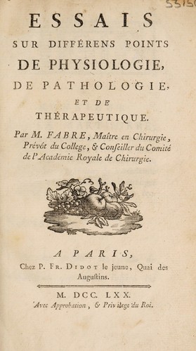 Essais sur différens points de physiologie, de pathologie, et de thérapeutique ...