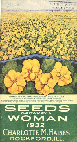 Seeds grown by a woman, 1932