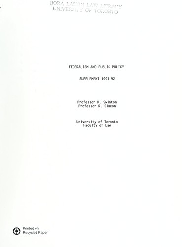 Federalism and public policy