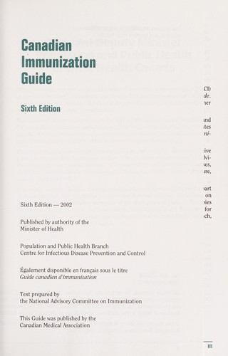 Canadian immunization guide