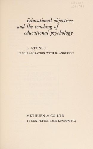 Educational objectives, and the teaching of educational psychology