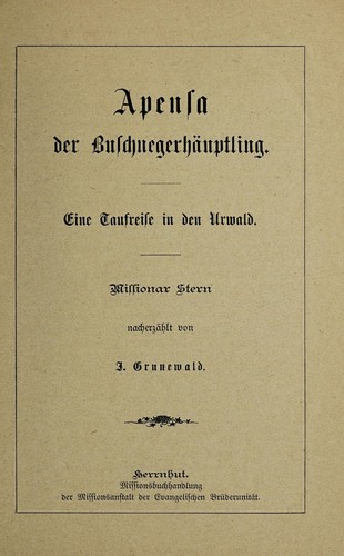 Apensa, der Buschnegerhäuptling