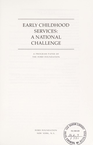 Early childhood services