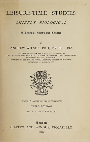 Leisure-time studies chiefly biological
