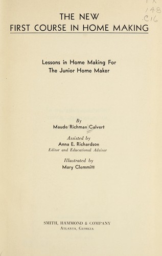The new First course in home making
