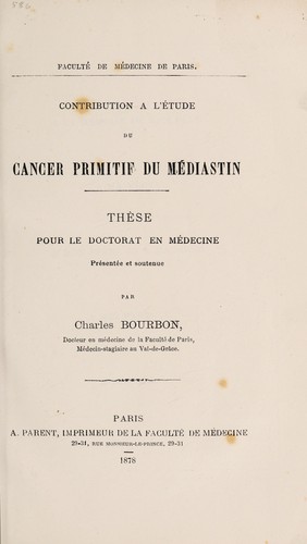 Contribution à l'étude du cancer primitif du médiastin ...