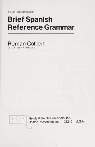 Brief Spanish reference grammar