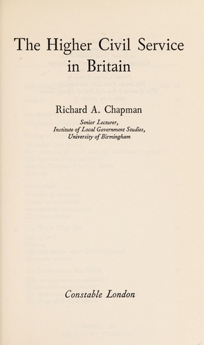 The higher Civil Service in Britain