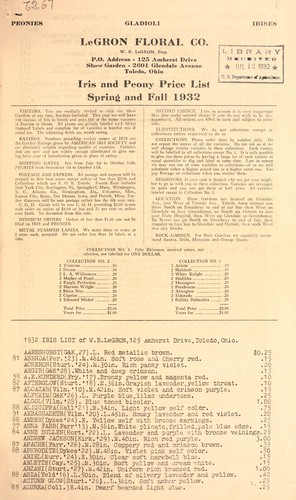 Iris and peony price list