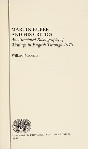Martin Buber and his critics