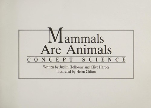 Mammals are animals (Concept science)
