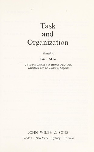 Task and organization