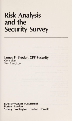 Risk analysis and the security survey