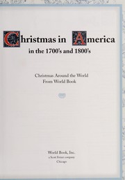 Christmas in America in the 1700's and 1800's