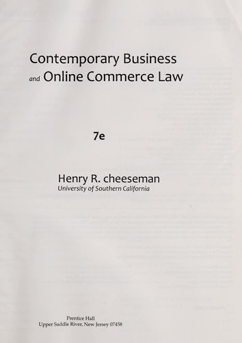 Contemporary business and online commerce law