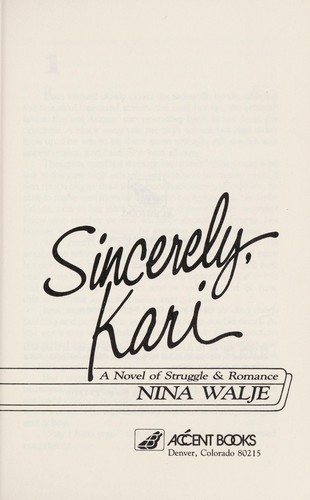 Sincerely, Kari