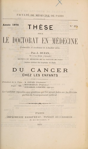 Du cancer chez les enfants ...