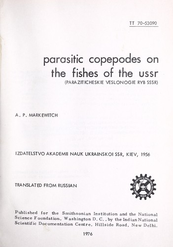 Parasitic copepodes on the fishes of the USSR =