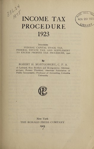 Income tax procedure, 1923