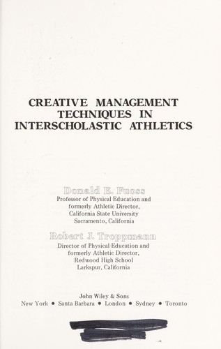 Creative management techniques in interscholastic athletics