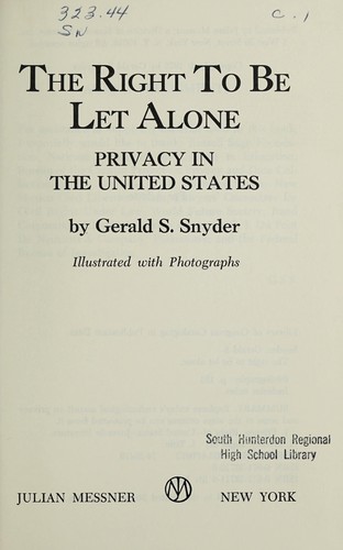 The right to be let alone