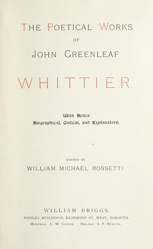 The poetical works of John Greenlead Whittier