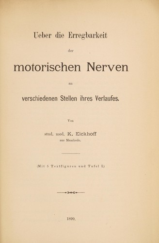 Ueber die Erregbarkeit der motorischen Nerven an verschiedenen Stellen ihres Verlaufes