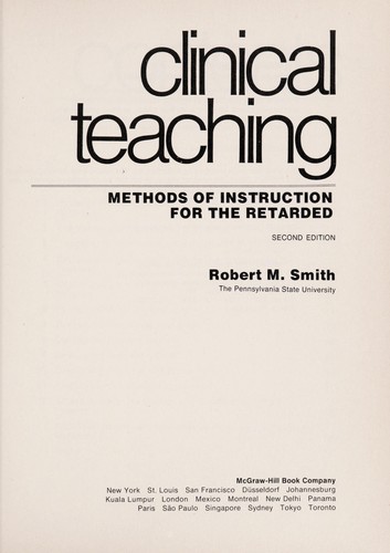 Clinical teaching: methods of instruction for the retarded