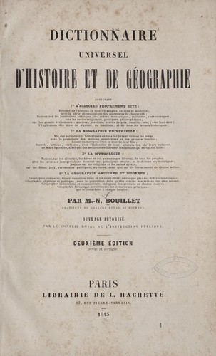 Dictionnaire universel d'histoire et de géographie contenant