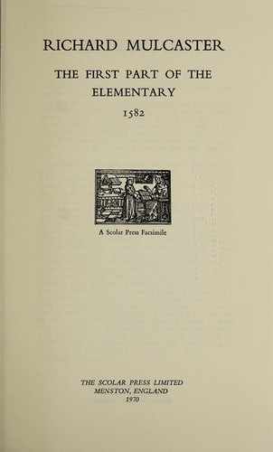 The first part of the Elementary, 1582