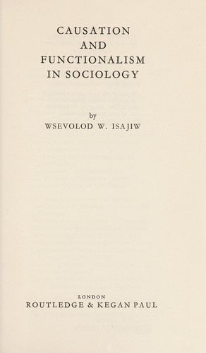 Causation and functionalism in sociology