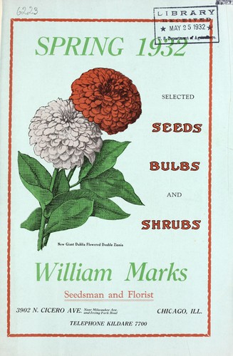 Selected seeds, bulbs and shrubs