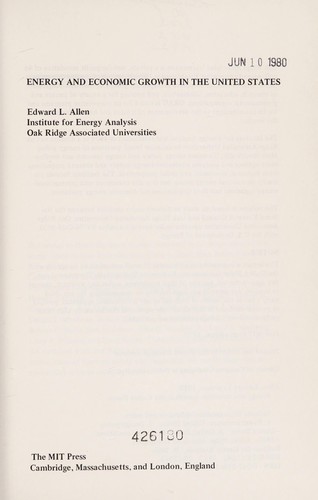 Energy and economic growth in the United States