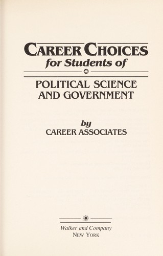 Career choices for students of political science and government
