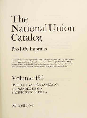 The National Union catalog pre-1956 imprints