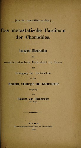 Das metastatische Carcinom der Chorioidea ...