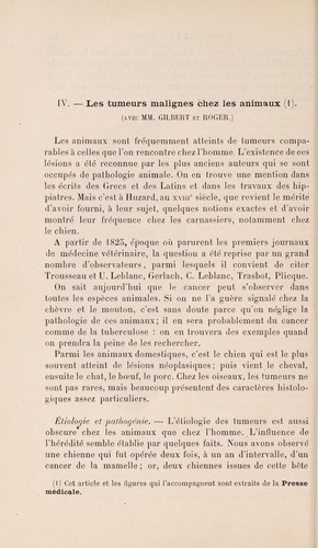 Les tumeurs malignes chez les animaux